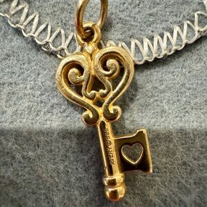 James Avery Gold Heart Key Pendant